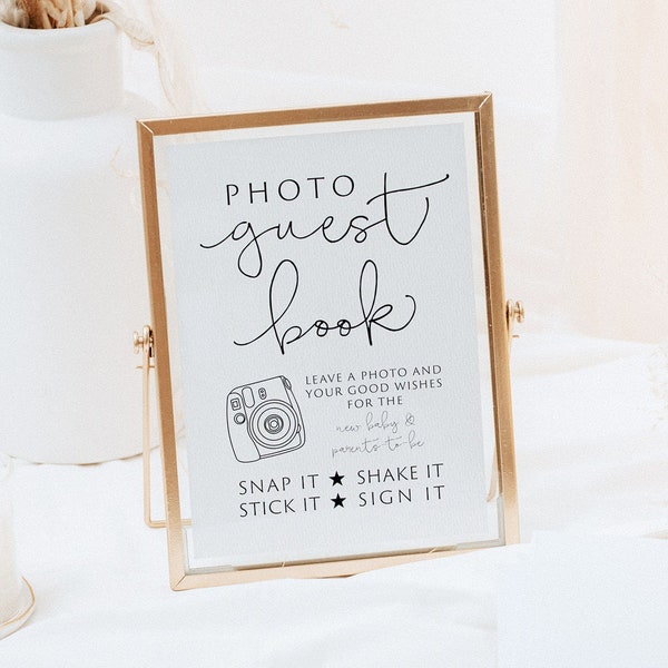 Photo Guest Book Sign, Baby Shower Photo Guestbook Sign, Photo Guestbook Printable, Photo GuestBook Sign, Wedding Photo Sign, Templett