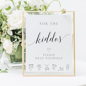 Printable For the Kiddos Sign Template, Kids Wedding Activities Table Sign, Wedding Kids Activity, Kids Activity Box Sign,INSTANT DOWNLOAD,