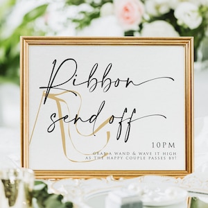 Ribbon Send Off Sign, Wedding Ribbon Send Off Sign, Send Off Ideas, Ribbon Send Off Sign Template, Instant Download, 100% Editable, Templett