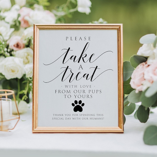 Doggie Treats Sign, Printable Dog Treats Sign, Wedding Dog Treat Sign, Dog Favor Sign, Dog Treat Station, Pet Party Favor Wedding Sign