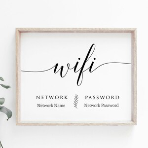 WIFI Password Sign Printable, Wifi Sign, WIFI Password Sign, Editable ...