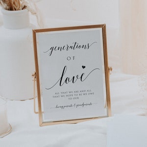 Generations of Love Sign Generations of Love Wedding Sign - Etsy