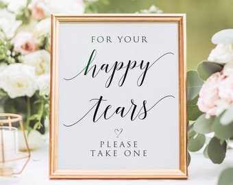 Printable For Your Happy Tears Sign, For Your Happy Tears Printable, Happy Tears Sign, Wedding Tissues Sign, Wedding Tissues Printable