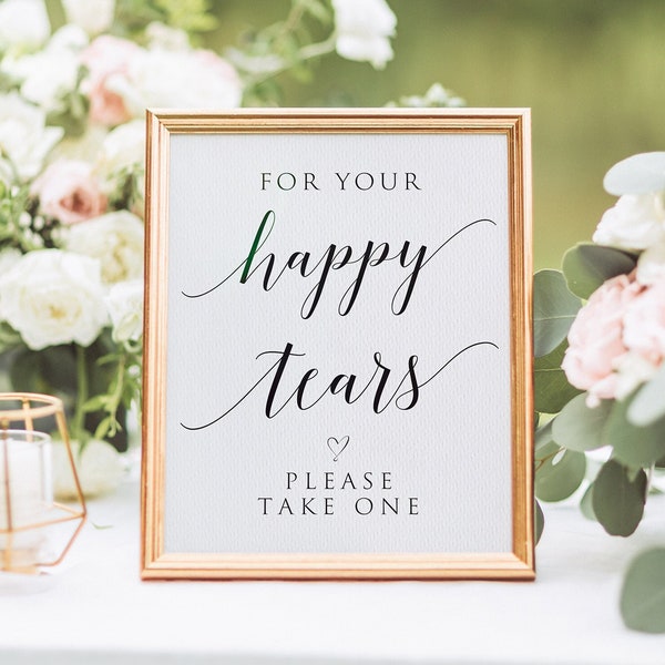 Printable For Your Happy Tears Sign, For Your Happy Tears Printable, Happy Tears Sign, Wedding Tissues Sign, Wedding Tissues Printable