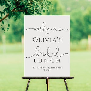 6 Sizes Minimalist Bridal Lunch Welcome Sign Template, Printable Bridal Lunch Welcome Sign, Bridal Shower Welcome Sign, Instant Download