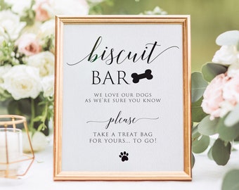 Wedding Favor Sign Template, Dog Treat Wedding Favors Sign, Biscuit Bar Sign, Printable Dog Treat Wedding Sign, Dog Treat Wedding Favors