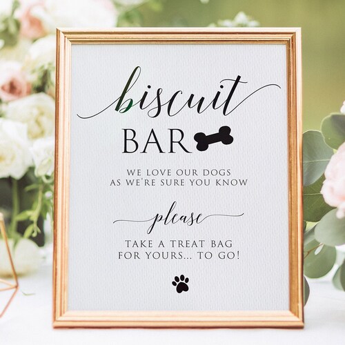 Wedding Favor Sign Template Dog Treat Wedding Favors Sign Etsy UK