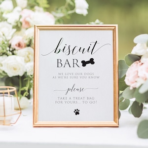 Wedding Favor Sign Template, Dog Treat Wedding Favors Sign, Biscuit Bar Sign, Printable Dog Treat Wedding Sign, Dog Treat Wedding Favors