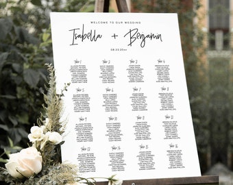 21 Sizes Wedding Seating Chart Template, Printable Seating Chart Template, Seating Board, Wedding Table Plan, Seating Chart Poster, PDF