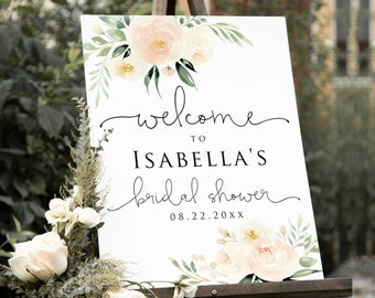 6 Sizes Bridal Shower Floral Welcome Sign, Printable Bridal Shower Welcome Sign, Rustic Welcome Sign,Minimalist Welcome Sign Template,Modern