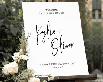 8 Sizes Wedding Welcome Sign Template, Printable Welcome Sign, Rustic Welcome Sign, Minimalist Welcome Sign Template, Modern Welcome Sign