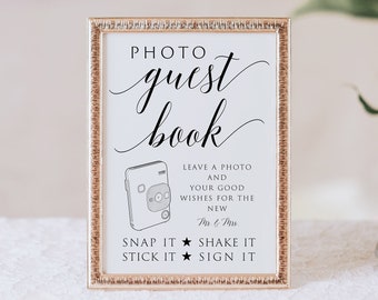 Photo Guestbook Sign, Wedding Photo Guest Book Sign, Photo Guestbook Printable, Photo GuestBook Sign Template, Instax Mini LiPlay, Templett