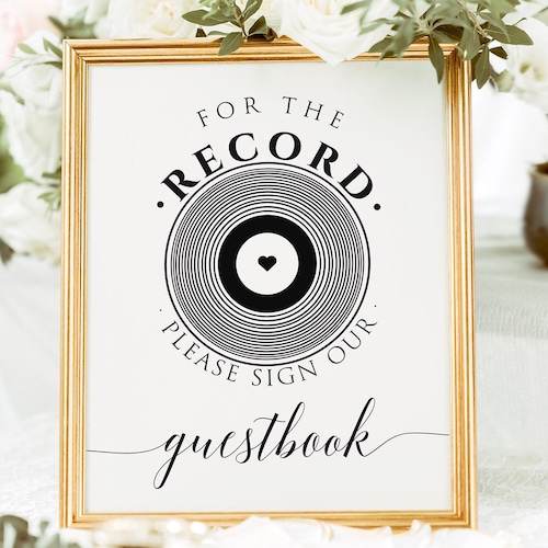 For the Record Please Sign Our Guestbook Record Guestbook - Etsy