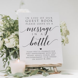 Message In A Bottle Sign, Wedding Guestbook Sign, Wedding Signs, Message in a Bottle Printable, Message in a Bottle Wedding, Guestbook Sign