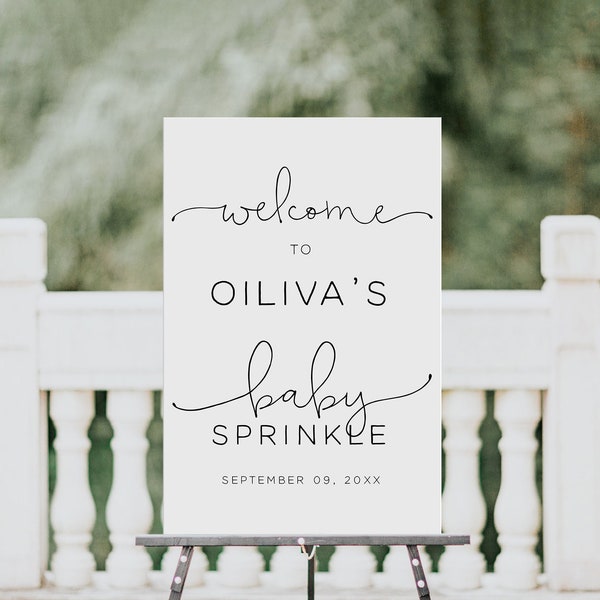Baby Sprinkle Welcome Sign, Baby Shower Welcome Sign, Gender Neutral Baby Sprinkle Welcome Sign, Baby Sprinkle Welcome Sign Template