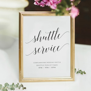 Shuttle Service Sign, Printable Shuttle Sign, Shuttle Service Sign Printable, Printable Wedding Shuttle Sign, Carriages Sign, 100% Editable