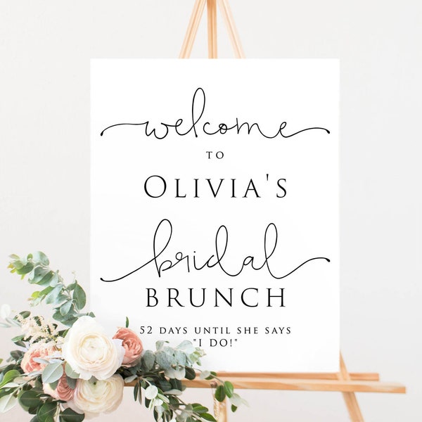 7 Sizes Minimalist Bridal Brunch Welcome Sign Template, Printable Bridal Brunch Welcome Sign, Bridal Shower Welcome Sign, Instant Download