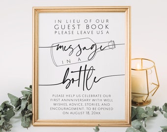 Message In A Bottle Sign, Message in a Bottle Printable, Message in a Bottle Wedding, Message in a Bottle Guest Book, INSTANT DOWNLOAD