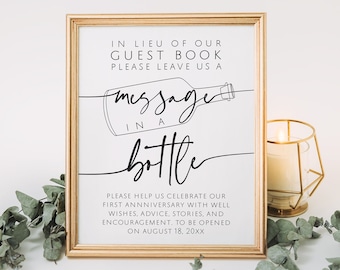 Message In A Bottle Sign, Message in a Bottle Printable, Message in a Bottle Wedding, Message in a Bottle Guest Book, INSTANT DOWNLOAD