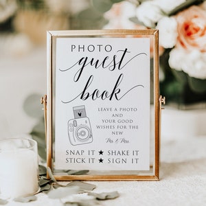 Photo Guest Book Sign, Wedding Photo Guestbook Sign, Photo Guestbook Printable, Photo GuestBook Sign Template, Instax Mini 11, Templett