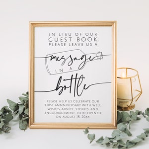 Message In A Bottle Sign, Message in a Bottle Printable, Message in a Bottle Wedding, Message in a Bottle Guest Book, INSTANT DOWNLOAD