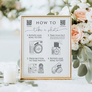Polaroid Wedding Printable, Photo Guestbook Sign, Camera Polaroid Instruction, Instax Square SQ1, How To Take A Photo, PDF, INSTANT DOWNLOAD
