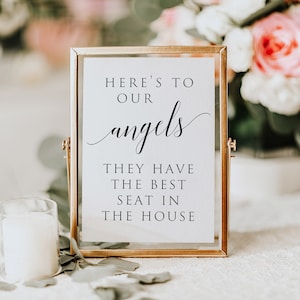 Here’s To Our Angels They Have The Best Seat In The House Sign,  Printable Here's to Our Angels Sign, Memorial Wedding Sign,INSTANT DOWNLOAD