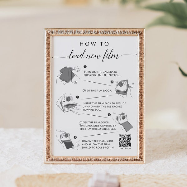 Now i-Type Photo Guestbook Sign, Camera Instructions, Wedding Photo Sign, Now i-Type Instructions, How To Load New Film, INSTANT DOWNLOAD