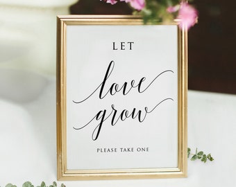 Let Love Grow Sign, Favor Sign Template, Favors Sign, Printable Let Love Grow Sign, Baby Showe Sign, 8x10, TEMPLETT, INSTANT DOWNLOAD