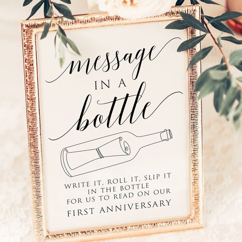 Printable Message in A Bottle Sign Editable Message in A - Etsy