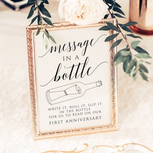 Printable Message in A Bottle Sign, Editable Message in A Bottle Sign Template, Message in A ...