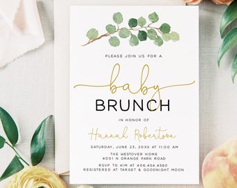 Printable Baby Brunch Invitation, Baby Shower Brunch Invitation, Baby Brunch Invitation, Baby Shower Brunch Invites, Baby Shower Invitation