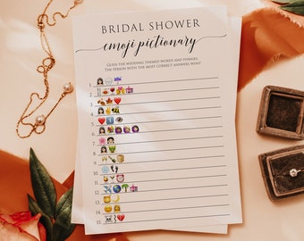 BRIDAL SHOWER GAMES, Emoji Pictionary, Wedding Shower Games, Bridal Emoji Game, Bridal Party Games, Hens Party Games, Instant Download