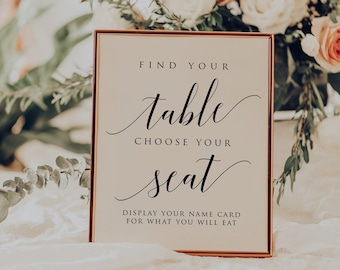 Find Your Table Sign, Please Find Your Seat Sign, Take Your Name Card Sign, Place Cards Sign, Name Card Sign for Weddings, Name Card Sign