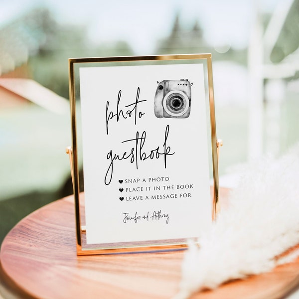 Photo Guest Book Sign, Wedding Photo Guestbook Sign, Photo Guestbook Printable, Photo GuestBook Sign Template, Photo Wedding Sign, Templett