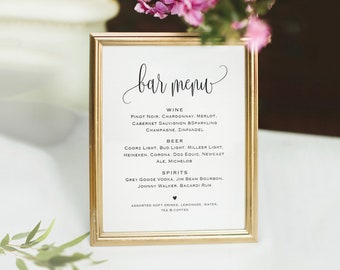 Download 8x10 Bar Menu Template Printable Bar Menu Bar Menu Wedding Sign Printable Bar Menu Sign 5x7 Wedding Bar Menu Bar Menu Sign Bar Sign Home Living Home Decor Delage Com Br