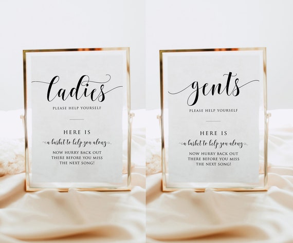 Wedding Bathroom Basket Sign Printable Wedding Bathroom Sign - Etsy Canada