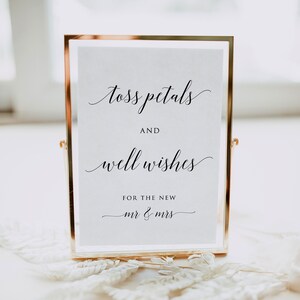 Wedding Ceremony Petal Toss Sign, Toss Petals and Well Wishes, Petal Toss Station Sign, Wedding Petal Confetti Toss Send Off Sign, Download image 3