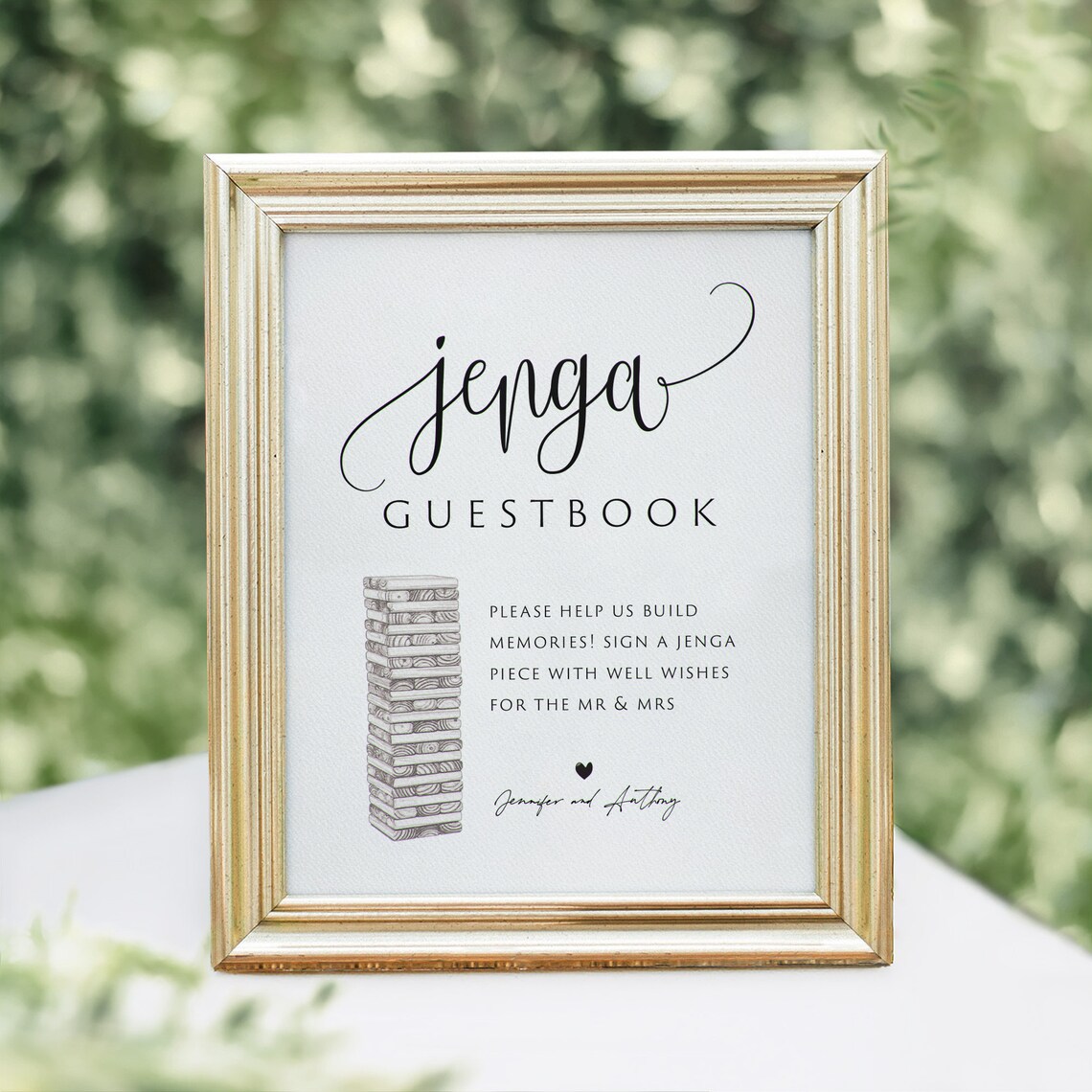 Wedding Jenga Guestbook Sign Printable Jenga Guestbook | Etsy