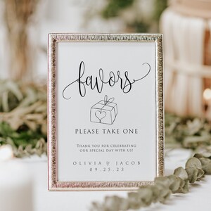 Modern Printable Wedding Favors Sign Template, Printable Wedding Favors ...