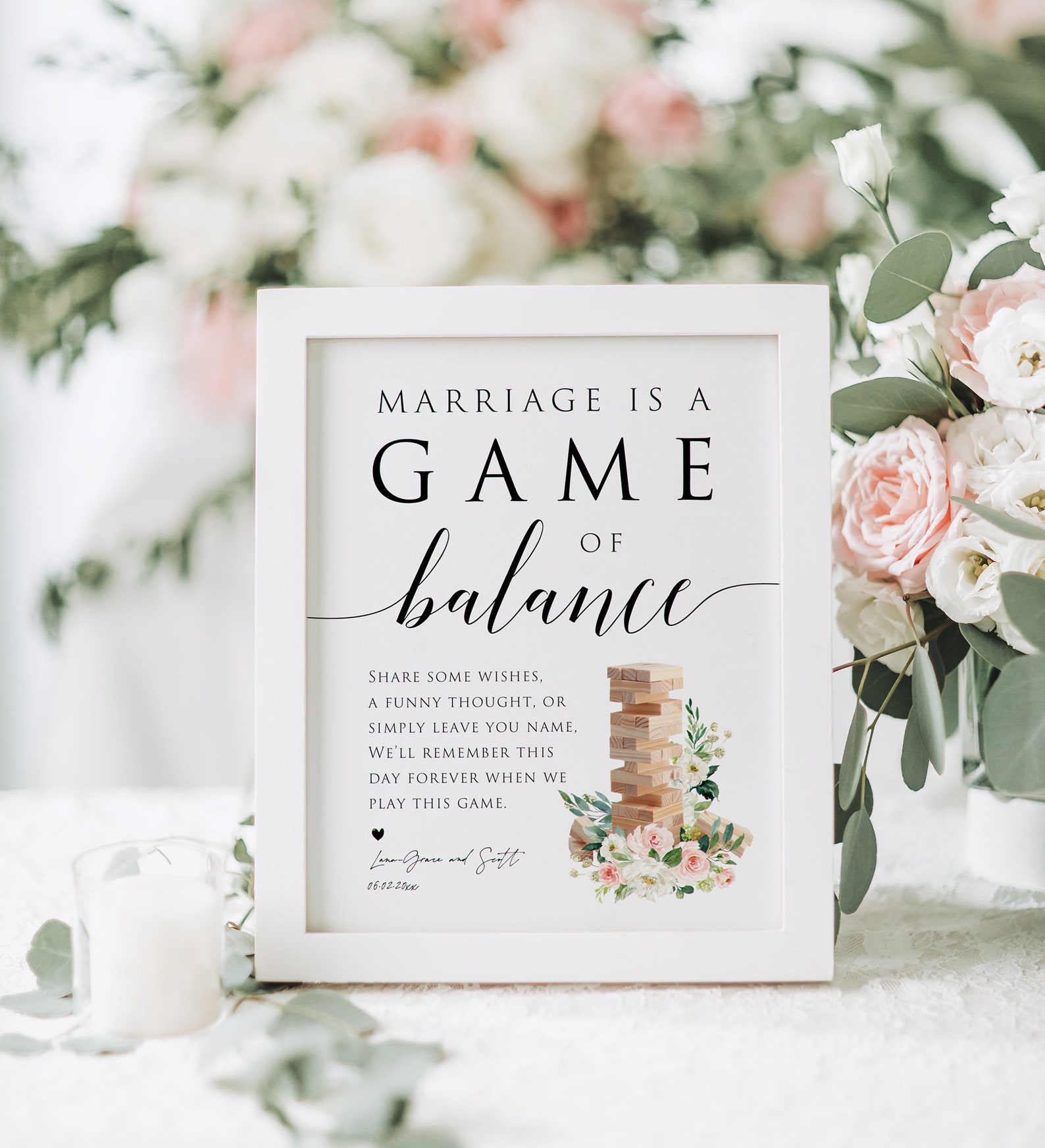 Jenga Wedding Guest Book Jenga Sign Marriage is a Game of Etsy