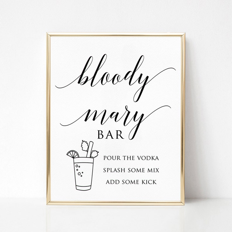 Bloody Mary Bar Sign Template Editable Bloody Mary Bar Sign - Etsy