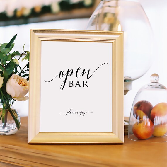 Printable Bar Sign Wedding Bar Sign Printable Wedding Signs Etsy