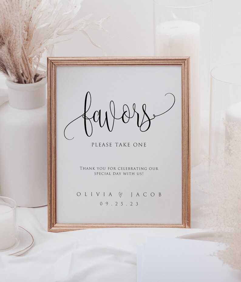 Modern Printable Wedding Favors Sign Template Printable - Etsy