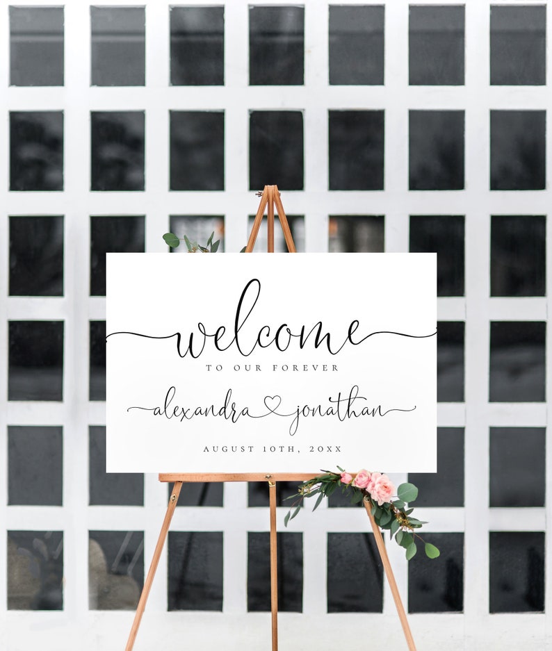 5 Sizes Wedding Sign Template Modern Wedding Etsy