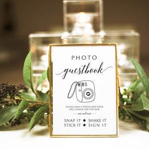 Printable Wedding Photo Guest Book Sign, Leave a Photo for the New Mr. & Mrs, Photo GuestBook Sign Template, Photo Wedding Sign, Templett image 5