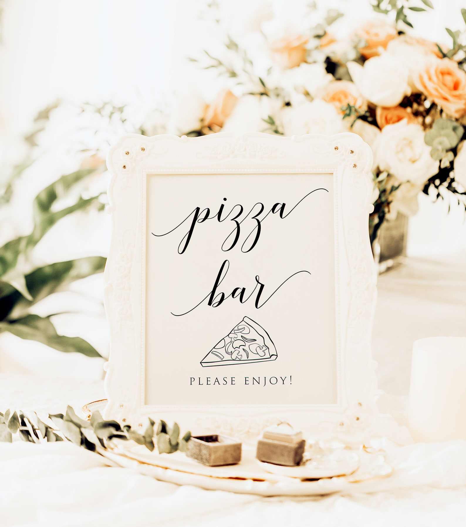 Minimalist Pizza Bar Sign Printable Pizza Bar Sign Wedding Etsy