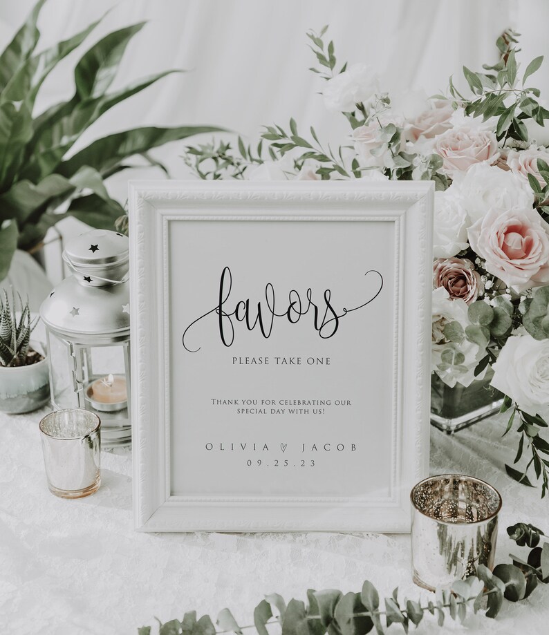 Modern Printable Wedding Favors Sign Template Printable - Etsy