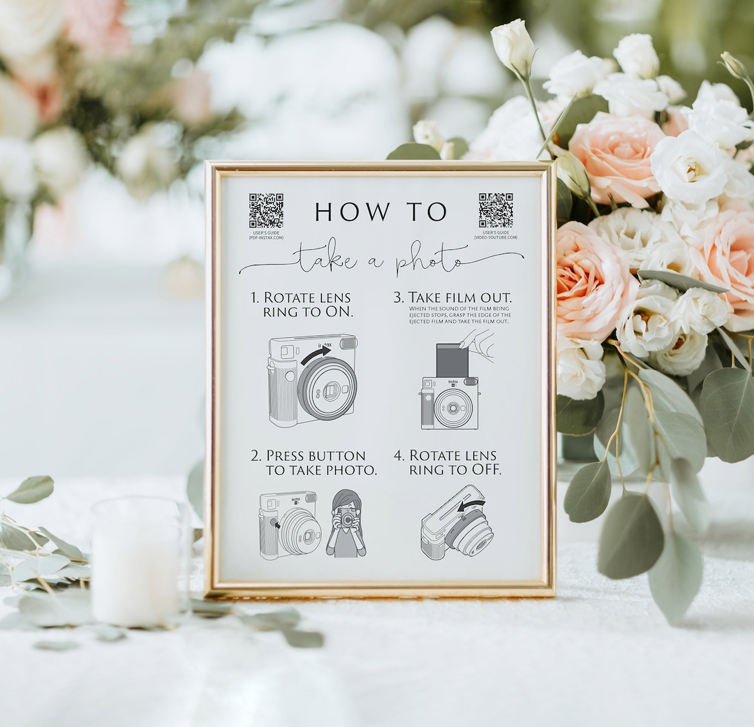Polaroid Wedding Printable Photo Guestbook Sign Camera Polaroid Instruction Instax Square SQ1 Polaroid Wedding Printable Photo Guestbook Sign Camera Polaroid Instruction Instax Square SQ1