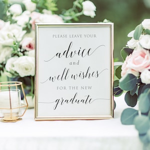 Please Leave Your Advice And Well Wishes For The New Graduate, Graduation Signs, Printable Graduation Guestbook Sign, Instant download image 8